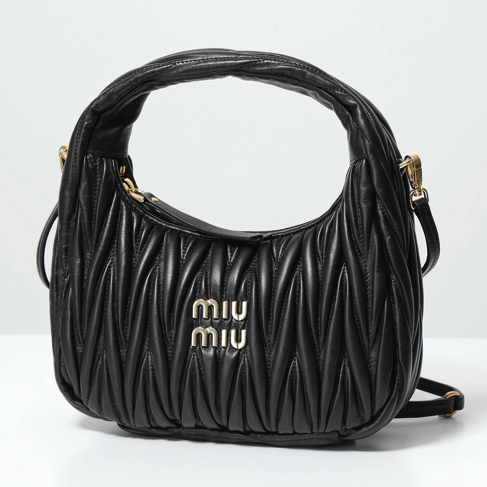Miu Miu WANDER MATELASSE Shoulder Bag Handbag Leather Metal